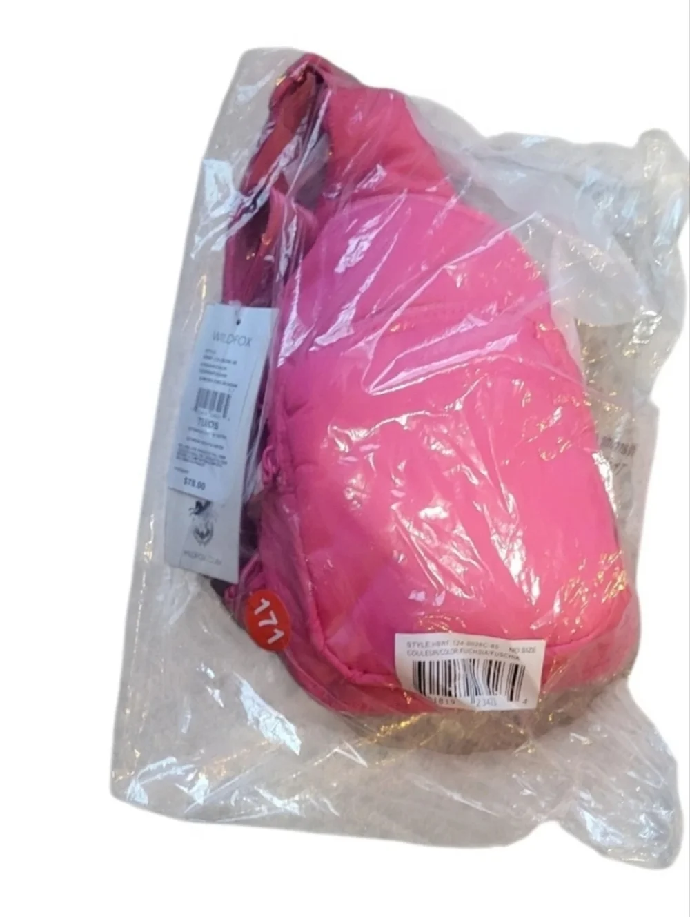 Wildfox Hot Pink Quilted Mini Crossbody Bag with Strap - Picture 4 of 6